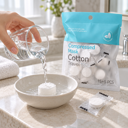 ☁️ Soft & Gentle | Disposable Cotton | Travel Compressed Mask