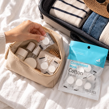 ☁️ Soft & Gentle | Disposable Cotton | Travel Compressed Mask