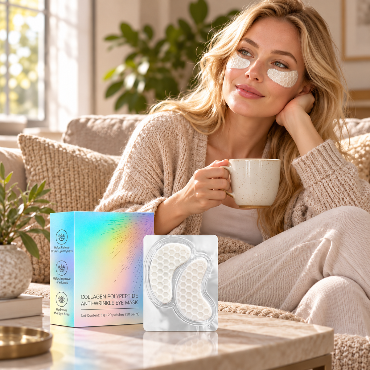 🌌 Wrinkle-Smoothing | Collagen Peptide Care | Anti-Wrinkle Eye Mask