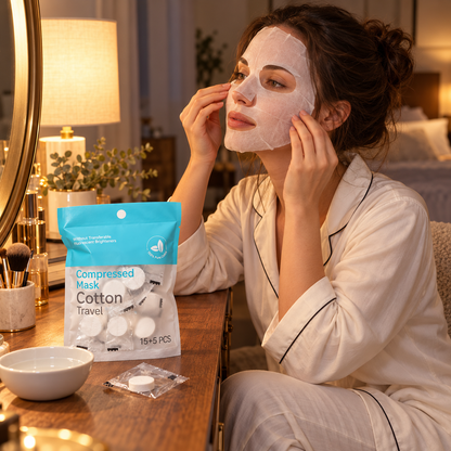 ☁️ Soft & Gentle | Disposable Cotton | Travel Compressed Mask