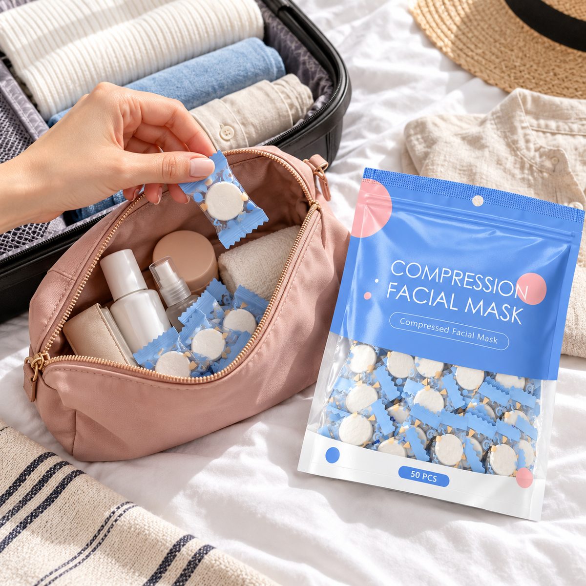 🧺Ultra Soft | Bulk Pack Cotton | Compression Facial Mask