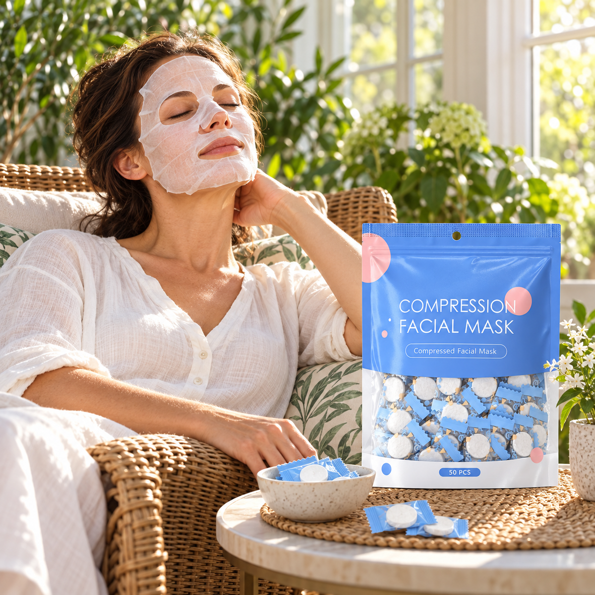 🧺Ultra Soft | Bulk Pack Cotton | Compression Facial Mask